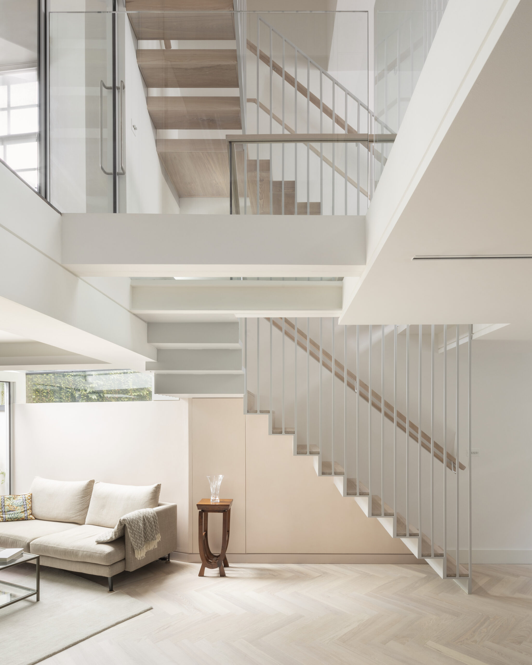 image of white staircases in modern building